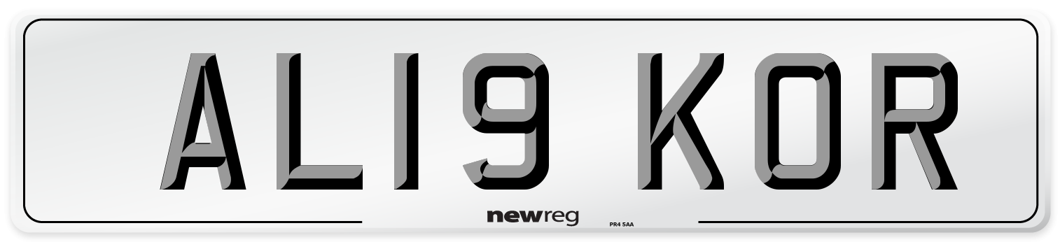 AL19 KOR Number Plate from New Reg